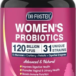 Probioticos Mujer 120 mil millones CFU · 31 cepas · Arándano + D-Manosa · 90 cápsula