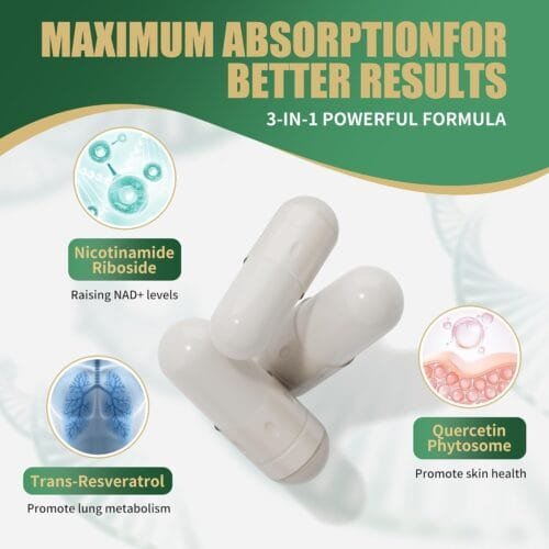 NAD+ Liposomal con Nicotinamida Ribósido, Resveratrol y Quercetina x 80 cápsulas - Imagen 5