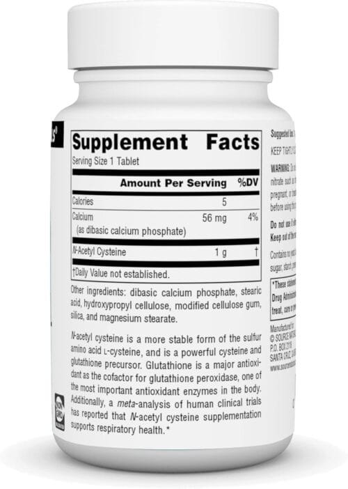N-Acetil Cisteína 1000 mg | SOP, Fertilidad, Endometriosis & Detox | Source Naturals - Imagen 3