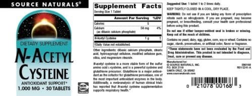 N-Acetil Cisteína 1000 mg | SOP, Fertilidad, Endometriosis & Detox | Source Naturals - Imagen 2