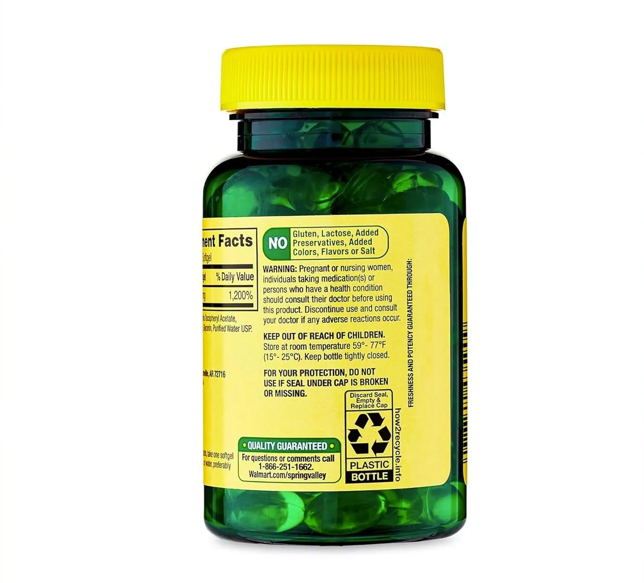 Vitamina E 400 UI  | Spring Valley x 100 cápsulas (Antioxidante, Fertilidad, Hormonas) - Imagen 3