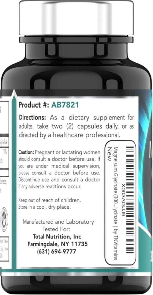 Magnesio Glicinato Quelado 300 mg – Alta absorción | 90 cápsulas |Sin gluten, sin lácteos, sin soya - Imagen 4
