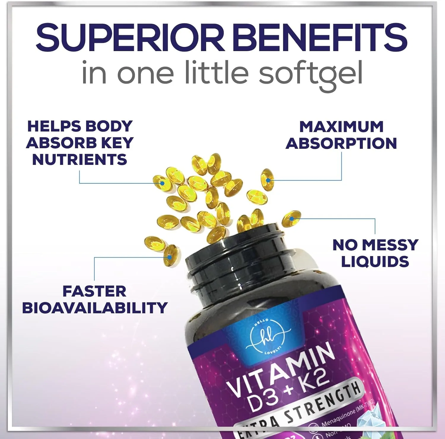 Vitamina D3 + K2 5000 UI | Alta potencia + absorción | 120 cápsulas blandas (inmunidad, fertilidad, articulaciones) - Imagen 7