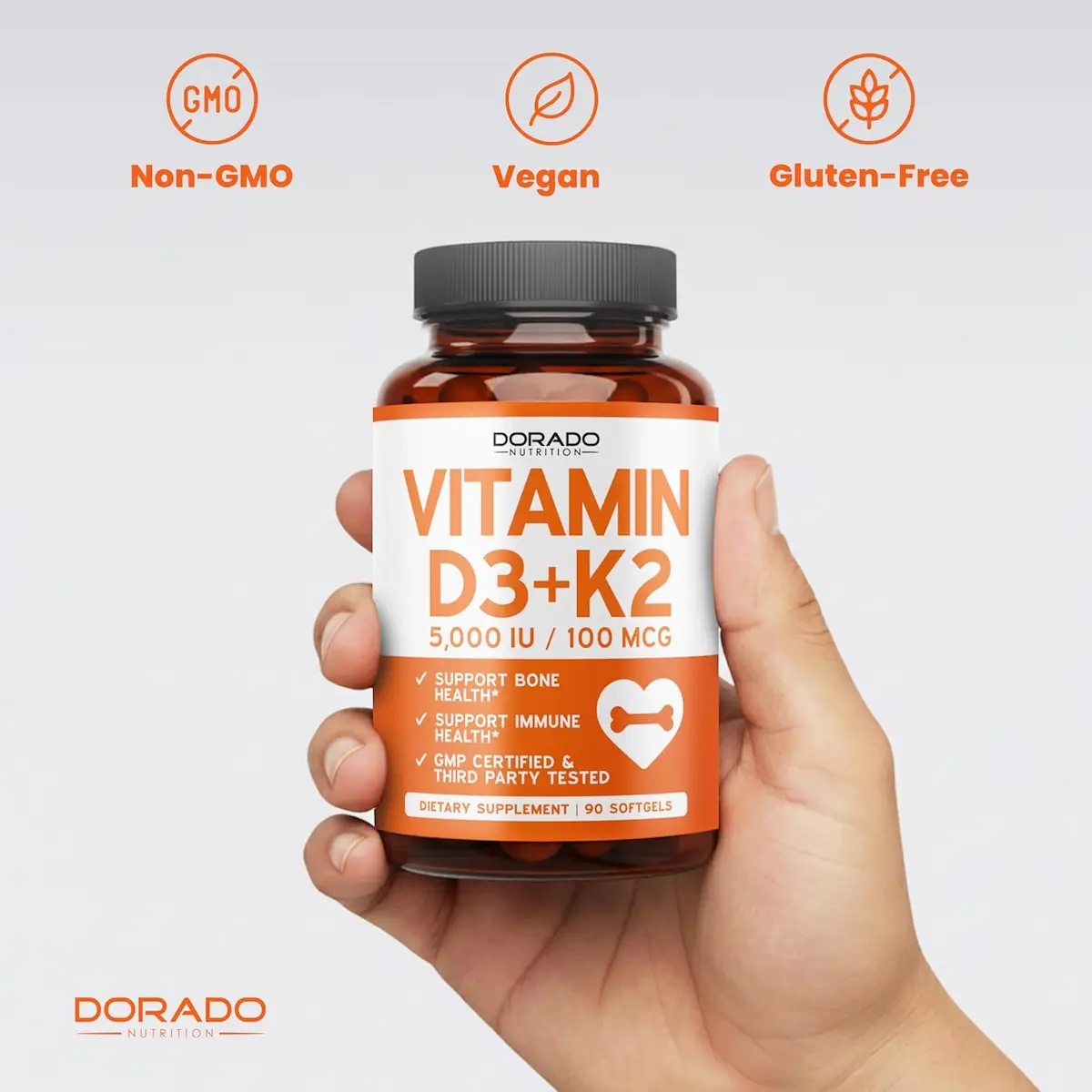 Vitamina D3 + K2 5000 UI | Alta potencia + absorción | 180 cápsulas blandas (inmunidad, fertilidad, articulaciones) - Imagen 3