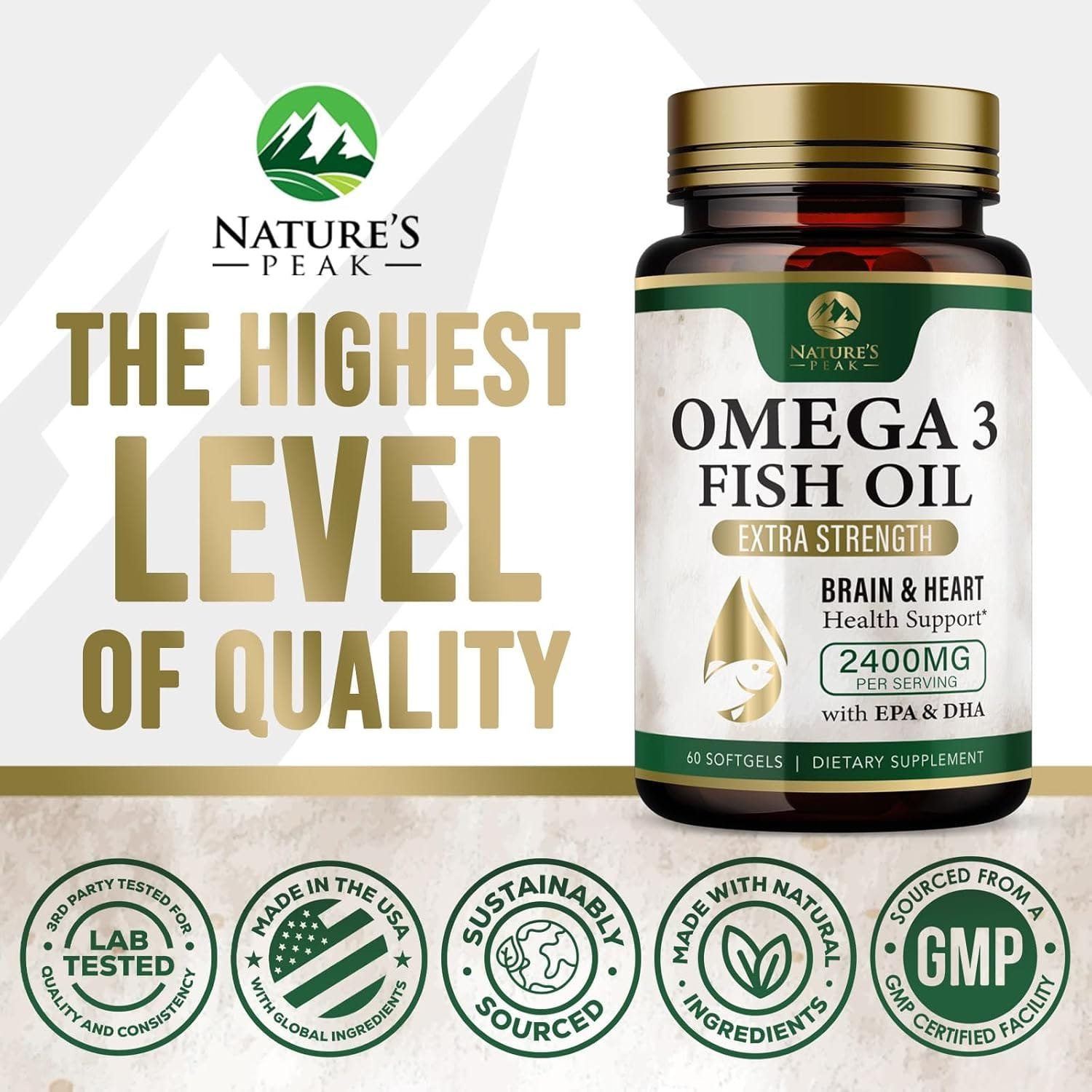 Omega 3 Extra Strength – 2400 mg Aceite de Pescado con EPA y DHA | 120 cápsulas blandas | Sabor limón natural – Nature’s Choice - Imagen 3