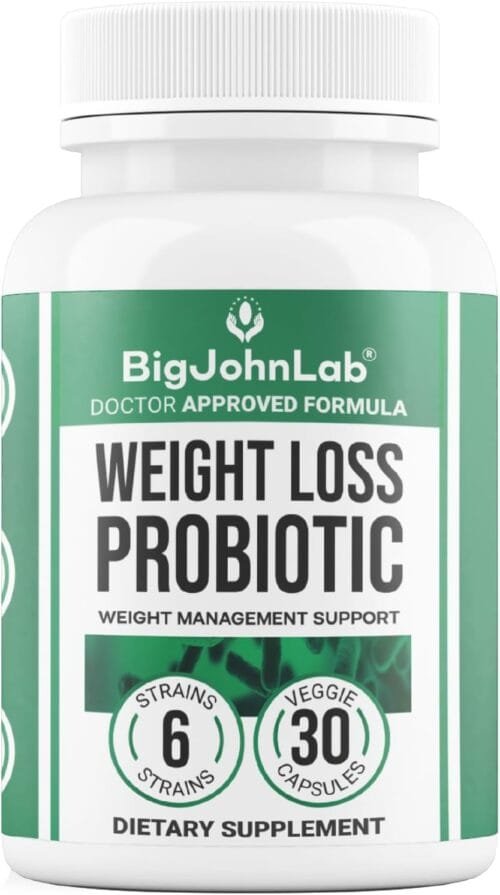 Probiótico Adelgazante con Prebióticos – 15 mil millones UFC, 6 cepas, control de peso y metabolismo | BigJohnLab – 30 cápsulas vegetarianas