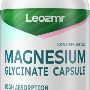 Magnesio Glicinato Quelado 400 mg – Alta absorción | 90 cápsulas vegetarianas | Sin gluten, sin lácteos, sin soya