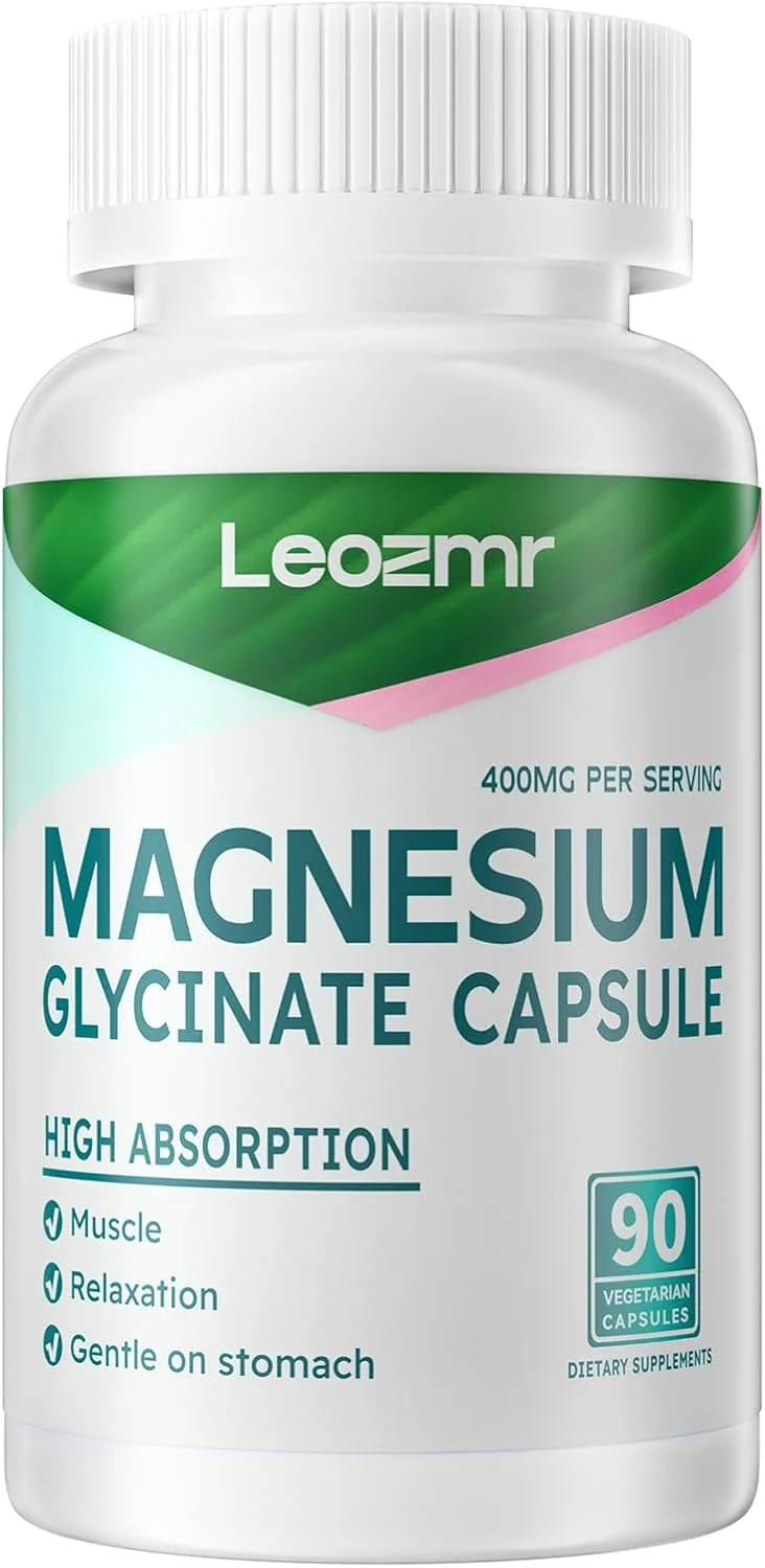 Magnesio Glicinato Quelado 400 mg – Alta absorción | 90 cápsulas vegetarianas | Sin gluten, sin lácteos, sin soya