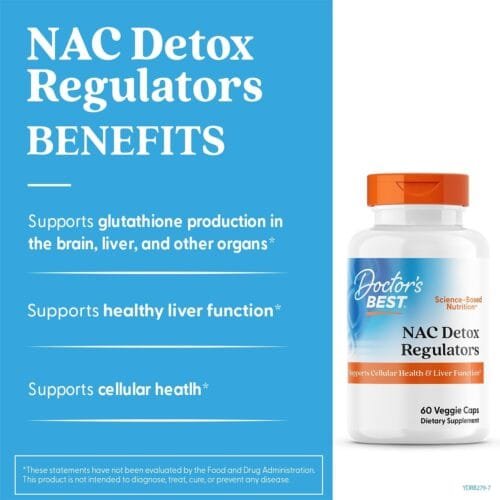 N-Acetil Cisteína 600 mg + Selenio y Molibdeno | Detox, SOP, Fertilidad & Función Hepática | 60 cápsulas vegetales – Doctor’s Best - Imagen 5