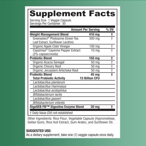 Probiótico Adelgazante con Prebióticos – 15 mil millones UFC, 6 cepas, control de peso y metabolismo | BigJohnLab – 30 cápsulas vegetarianas - Imagen 6