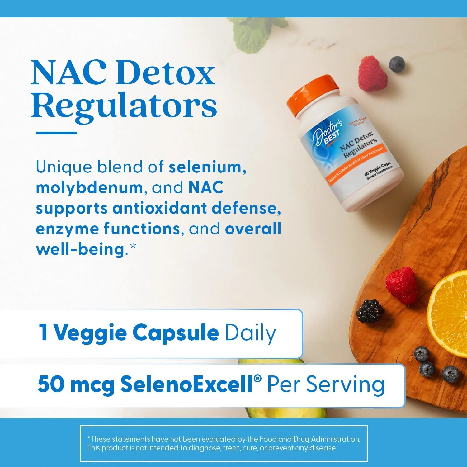 N-Acetil Cisteína 600 mg + Selenio y Molibdeno | Detox, SOP, Fertilidad & Función Hepática | 60 cápsulas vegetales – Doctor’s Best - Imagen 4