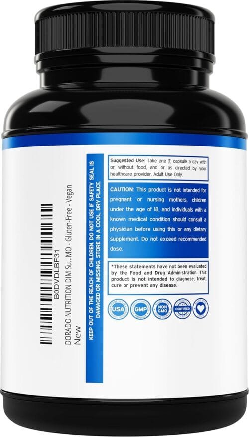 DIM 200 mg + Bioperine – 60 cápsulas (balance hormonal, acné, SOP, menopausia, apoyo estrogénico) - Imagen 4