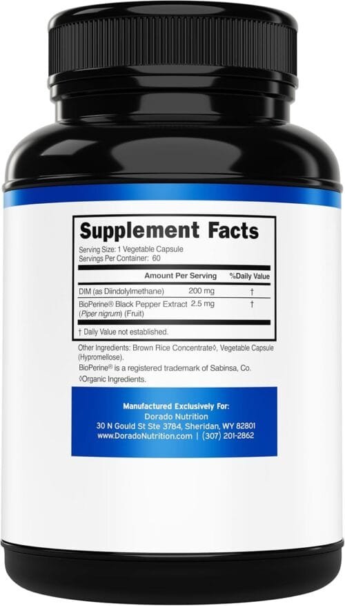 DIM 200 mg + Bioperine – 60 cápsulas (balance hormonal, acné, SOP, menopausia, apoyo estrogénico) - Imagen 5
