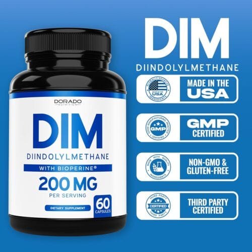 DIM 200 mg + Bioperine – 60 cápsulas (balance hormonal, acné, SOP, menopausia, apoyo estrogénico) - Imagen 2