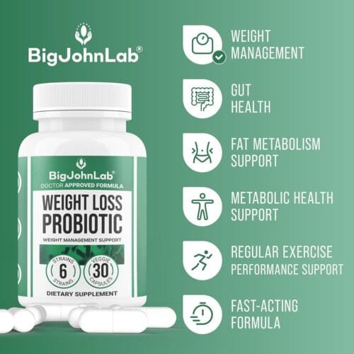 Probiótico Adelgazante con Prebióticos – 15 mil millones UFC, 6 cepas, control de peso y metabolismo | BigJohnLab – 30 cápsulas vegetarianas - Imagen 2