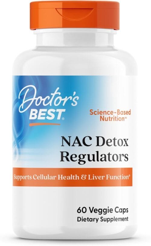 N-Acetil Cisteína 600 mg + Selenio y Molibdeno | Detox, SOP, Fertilidad & Función Hepática | 60 cápsulas vegetales – Doctor’s Best