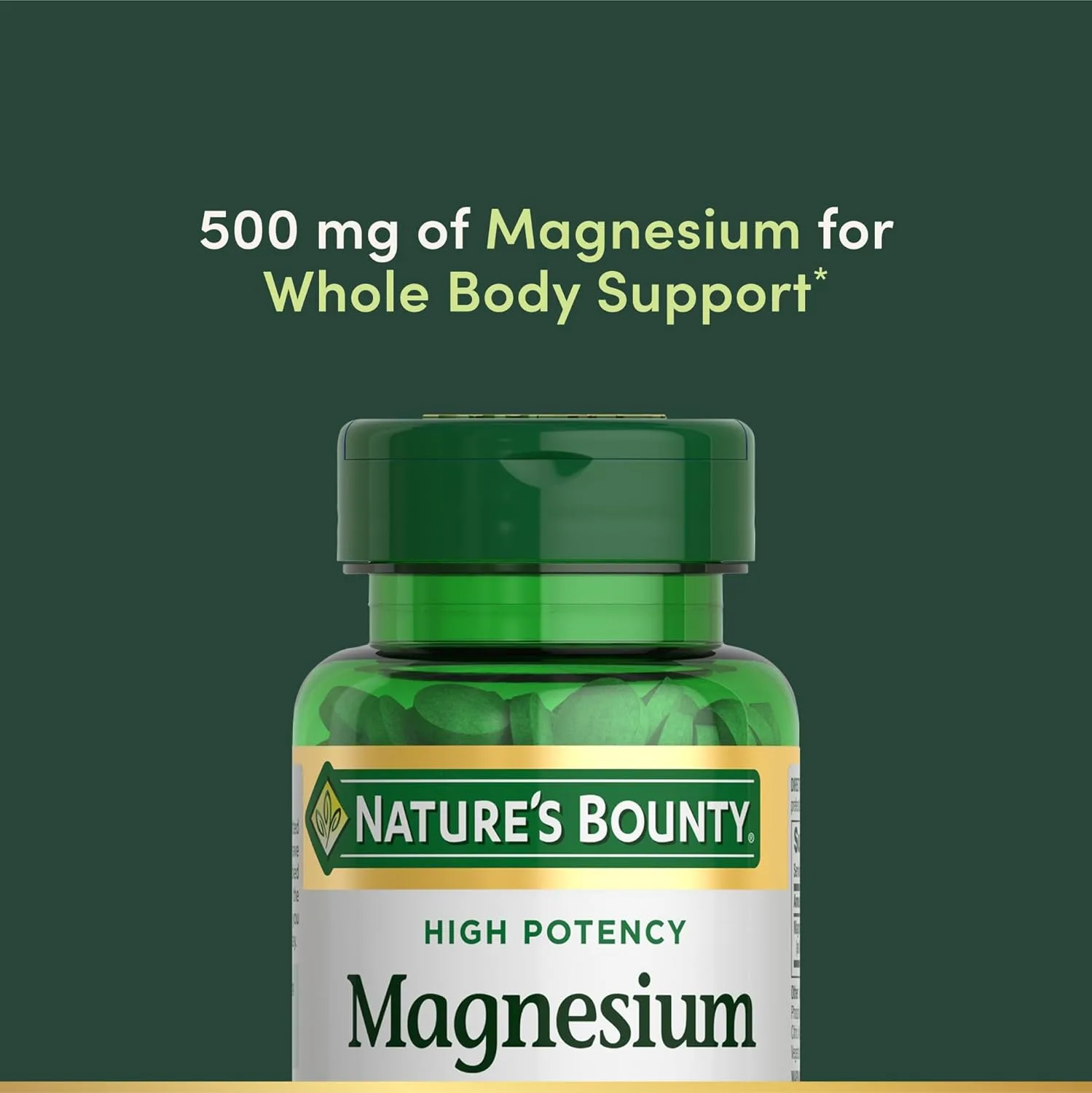 Magnesio 500 mg – Alta Potencia 500 mg | 100 tabletas | Sin gluten, sin lácteos, sin soya - Imagen 2