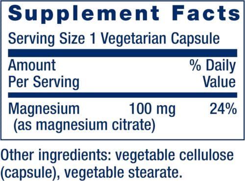 Magnesio Citrato – Alta biodisponibilidad | 100 cápsulas | Sin gluten, sin lácteos, sin soya - Imagen 2