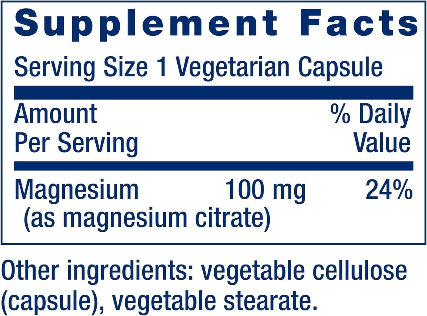 Magnesio Citrato – Alta biodisponibilidad | 100 cápsulas | Sin gluten, sin lácteos, sin soya - Imagen 2