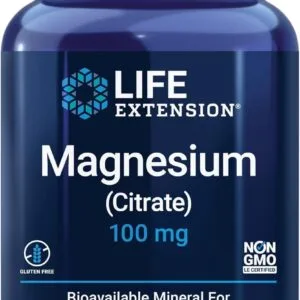 Magnesio Citrato – Alta biodisponibilidad | 100 cápsulas | Sin gluten, sin lácteos, sin soya