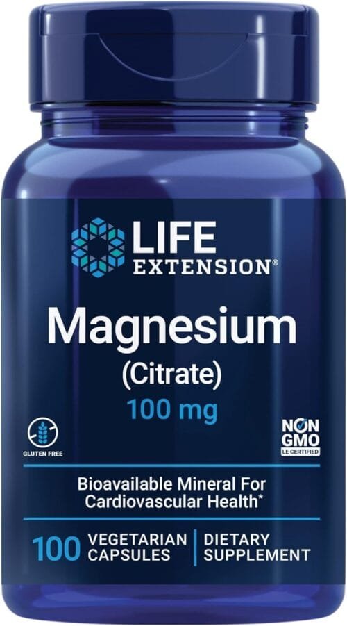 Magnesio Citrato – Alta biodisponibilidad | 100 cápsulas | Sin gluten, sin lácteos, sin soya