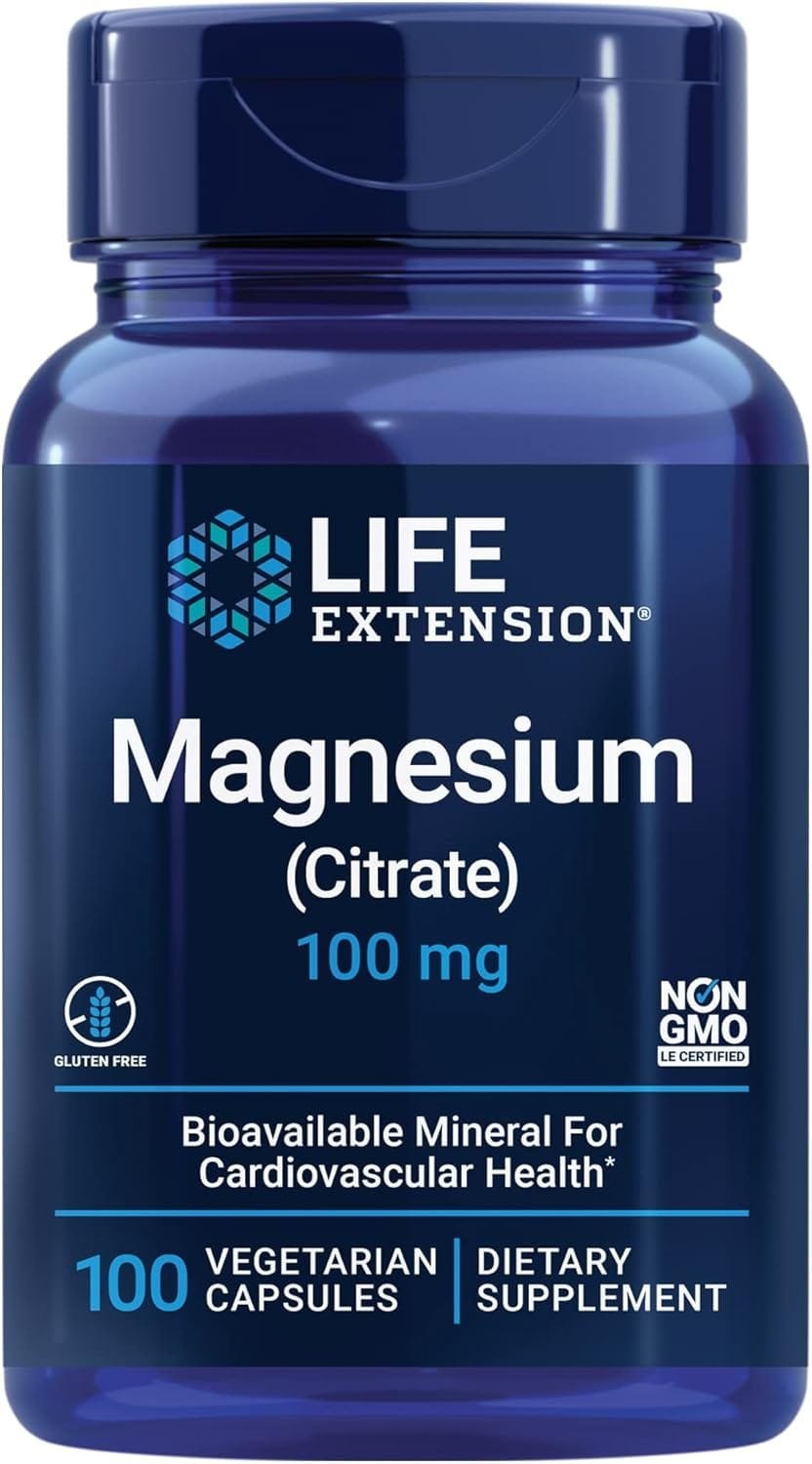 Magnesio Citrato – Alta biodisponibilidad | 100 cápsulas | Sin gluten, sin lácteos, sin soya