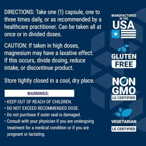 Magnesio Citrato – Alta biodisponibilidad | 100 cápsulas | Sin gluten, sin lácteos, sin soya - Imagen 3