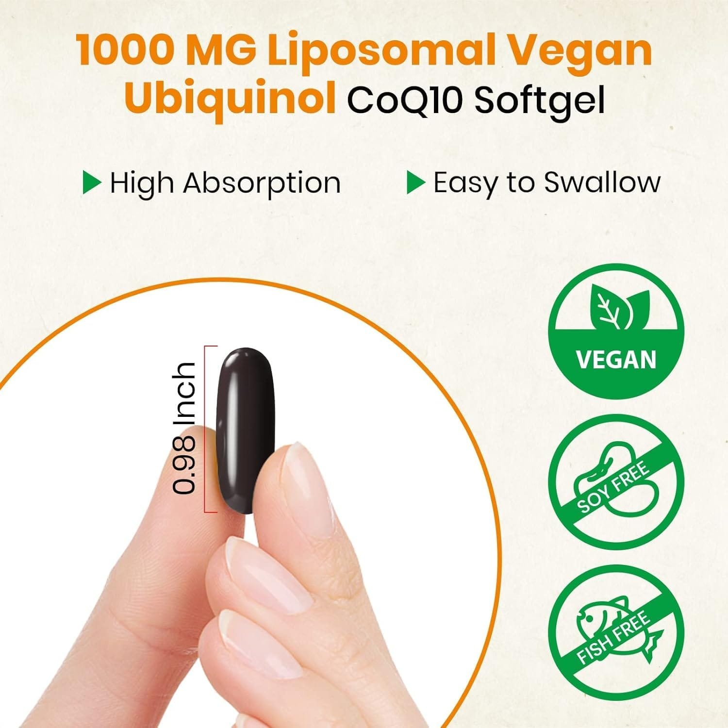 Ubiquinol Liposomal Vegano 1000 mg | CoQ10 Activa | 60 cápsulas vegetarianas | Alta absorción - Imagen 6