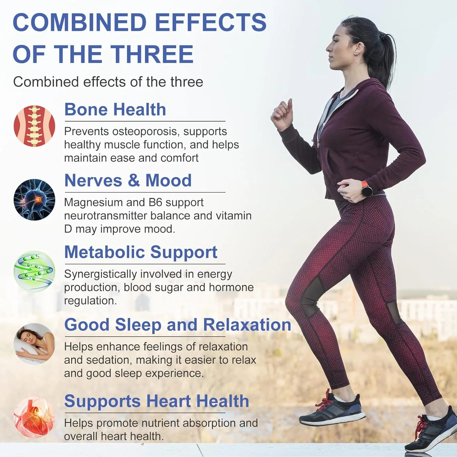 Magnesio Bisglicinato 450 mg + Vitamina D, B6 y Zinc | Sueño, relajación muscular, ánimo y función neuromuscular | 90 cápsulas veganas - Imagen 4