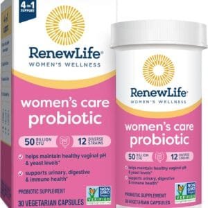 Renew Life Women’s Care Probiotic | 50 Billones CFU • 12 Cepas | Salud vaginal, urinaria, digestiva e inmunológica | 30 cápsulas