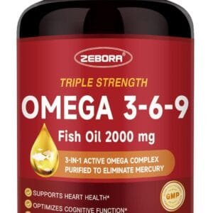 Omega 3-6-9 Triple Strength con Krill Oil y Astaxantina – Zebora (2000 mg)