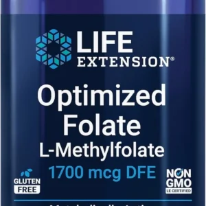 METILFOLATO (5-MTHF) 1700 MCG DFE – FOLATO ACTIVO – 100 TABLETAS VEGETARIANAS