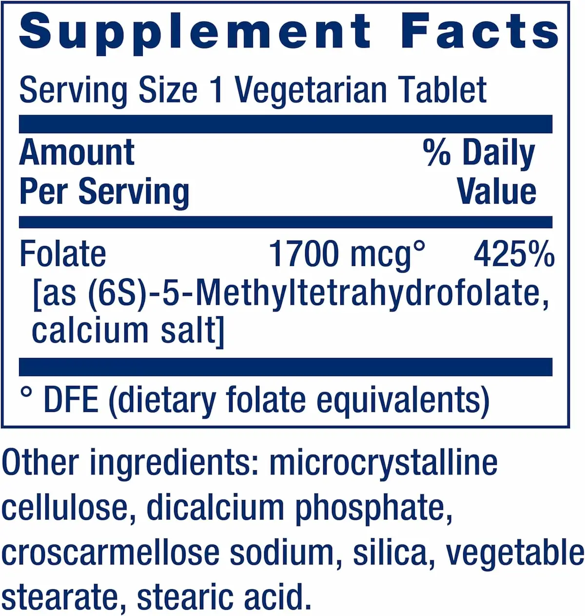 METILFOLATO (5-MTHF) 1700 MCG DFE – FOLATO ACTIVO – 100 TABLETAS VEGETARIANAS - Imagen 5