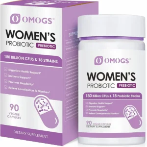 PROBIÓTICO FEMENINO 180 BILLONES UFC + PREBIÓTICOS – 18 CEPAS – SALUD VAGINAL Y URINARIA – 90 CÁPSULAS